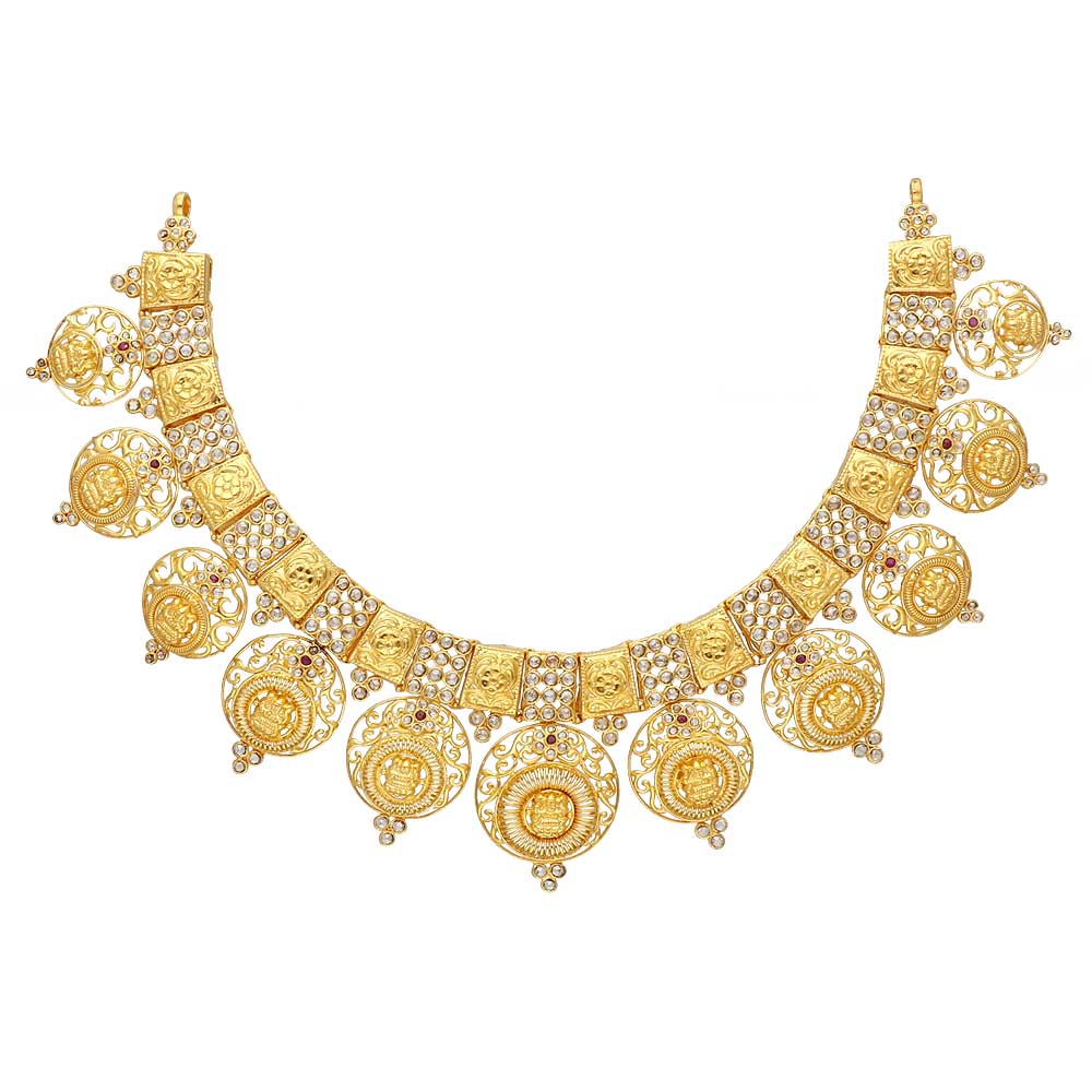 Vaibahv Jewellers 22K Polki Gold Necklace 117MP543_2