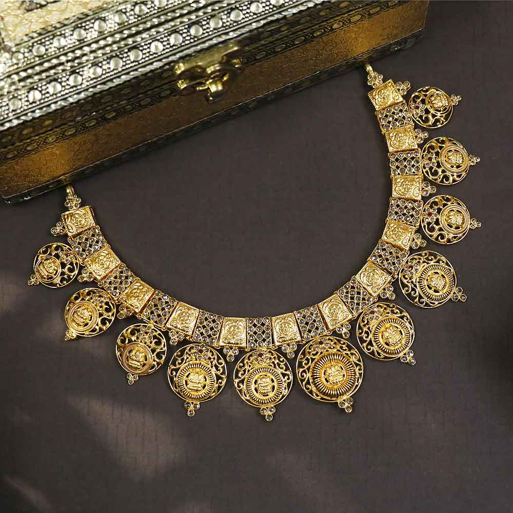 Vaibahv Jewellers 22K Polki Gold Necklace 117MP543_1