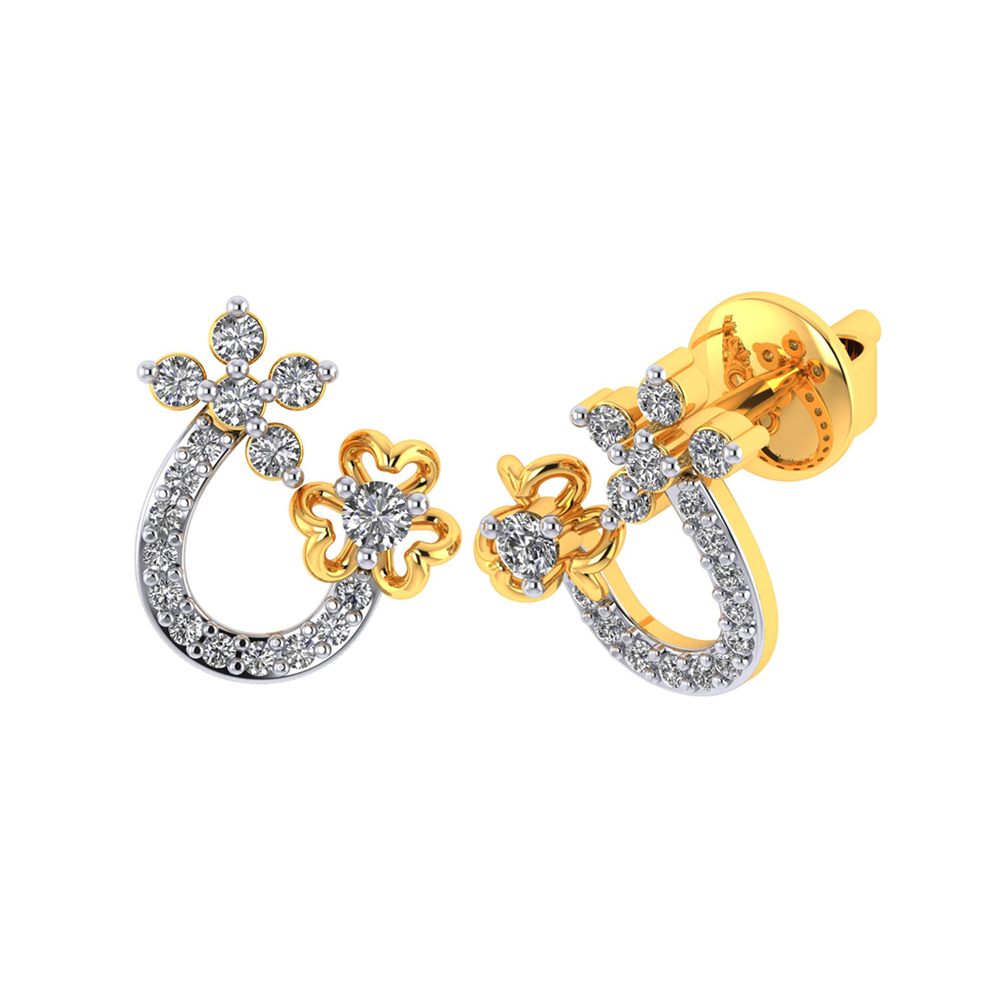 Sparkling Diamond and Gold Drop Earrings-sgquangbinhtourist.com.vn