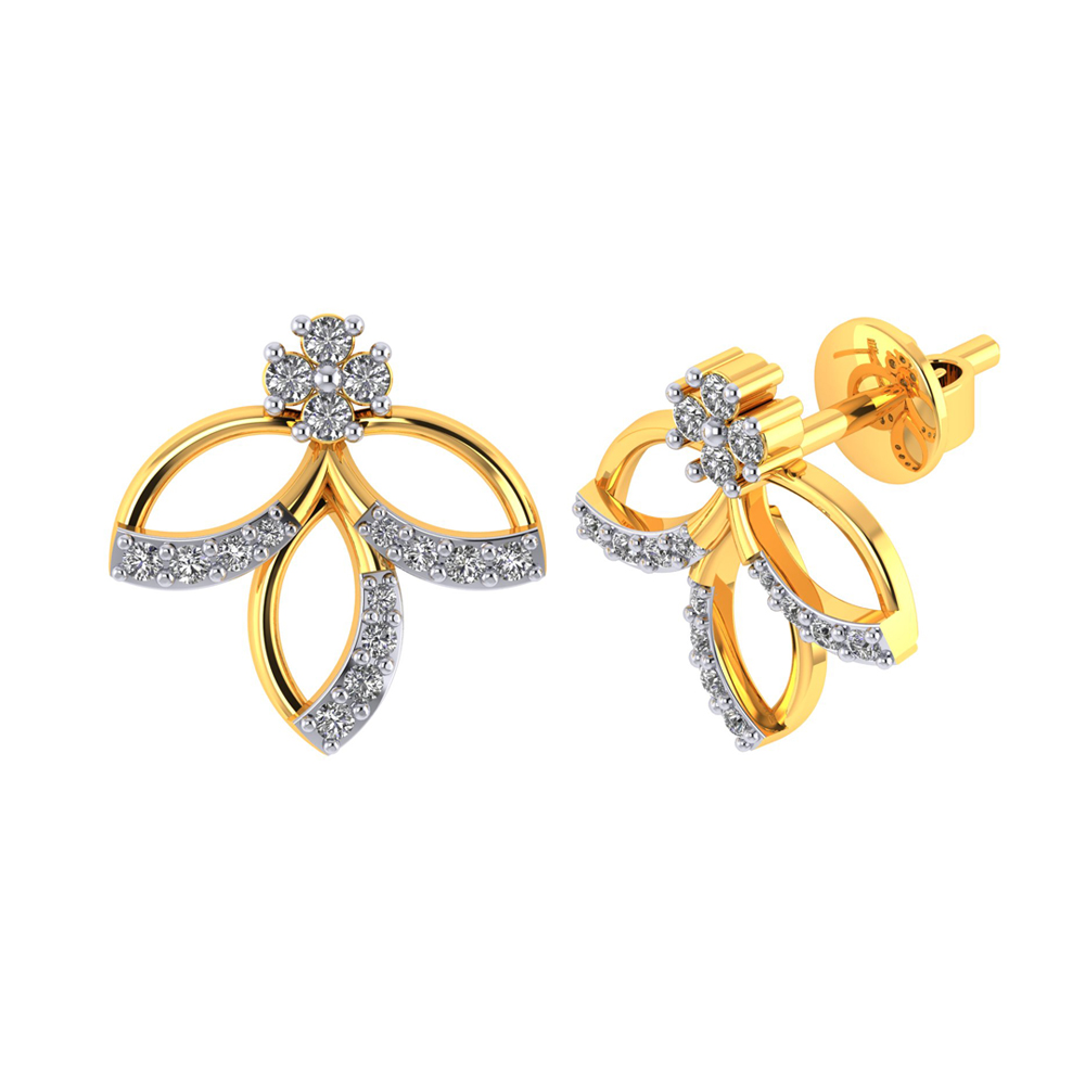 Fida Luxurious Gun Metal-Rose Gold Plated American Diamond Drop Earring for  Women