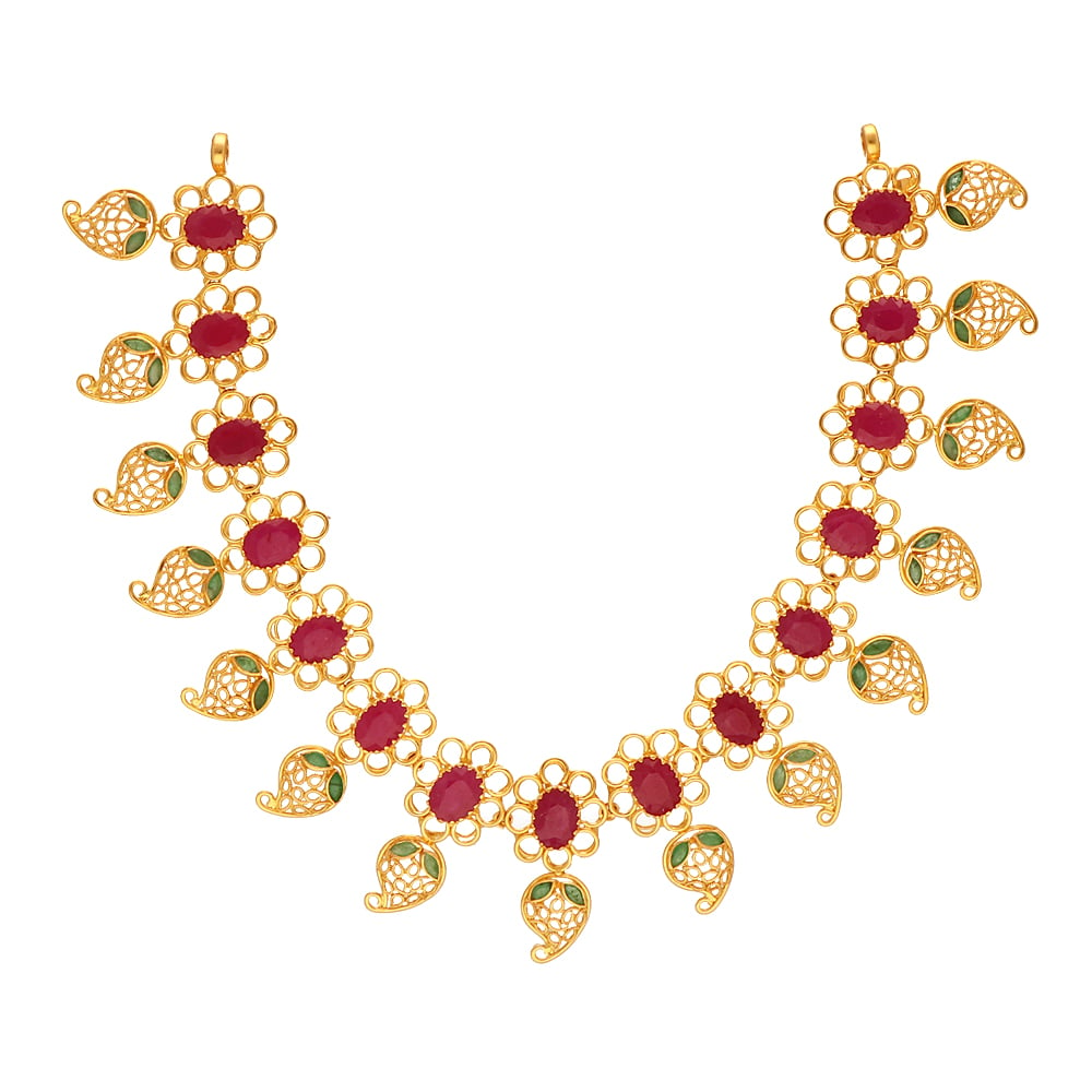 Yellow Gold Hexagon Ruby Necklace – Unforgettable Jewelry