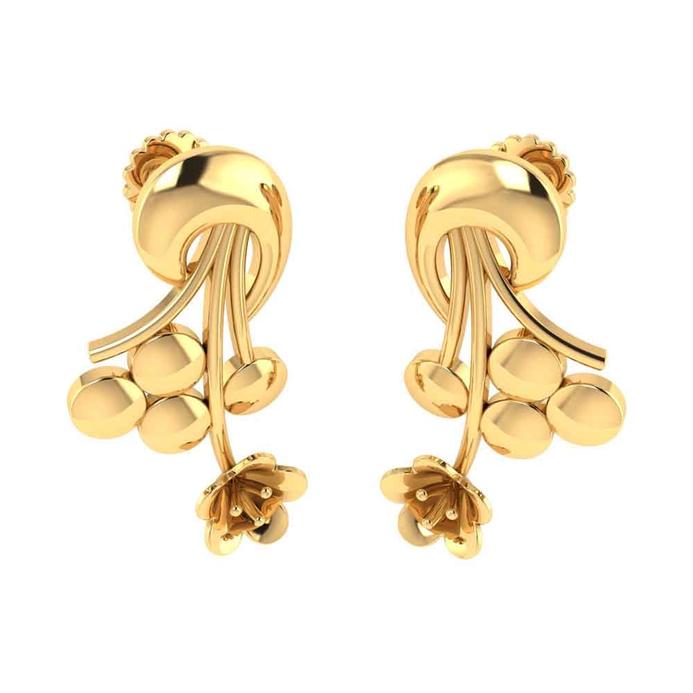 14k Solid Real Gold Screw Back Earrings – Karizma Jewels