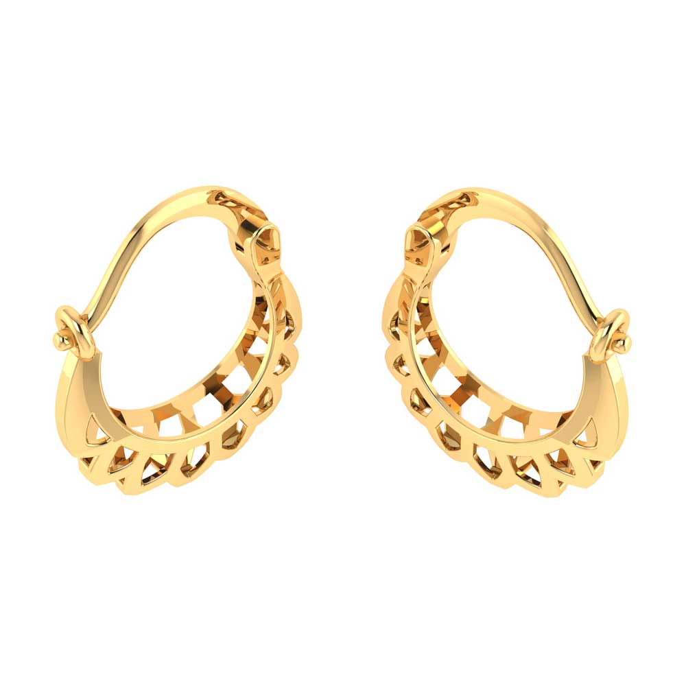 Vaibhav Jewellers 14K Yellow Gold Huggies Earrings VER-2007_2