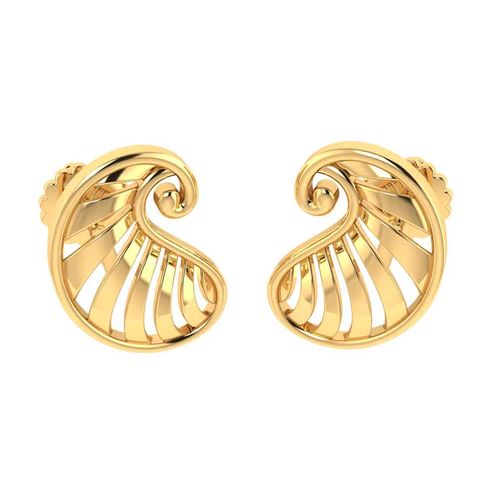 14k Yellow Gold Butterfly Stud Earrings with Screw India | Ubuy