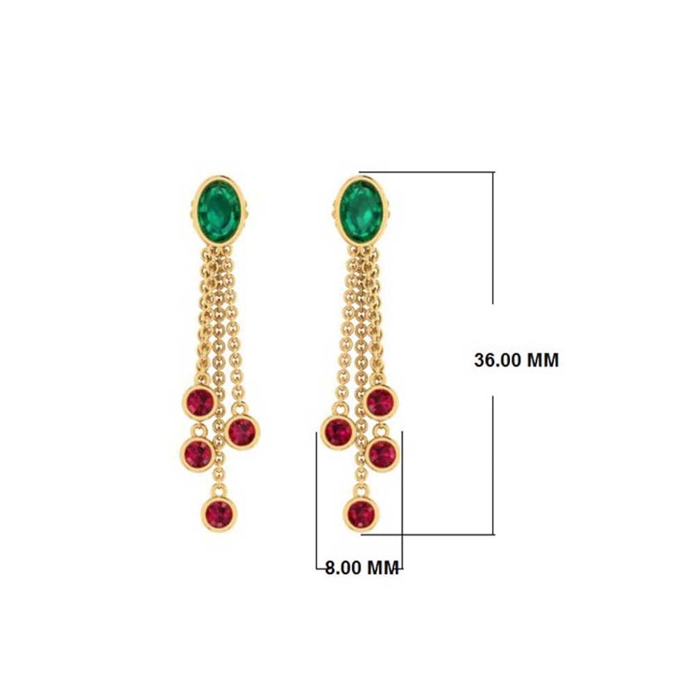 Multicolured Jadau Earrings in Gold Plated Silver ER 492 – Deccan Jewelry