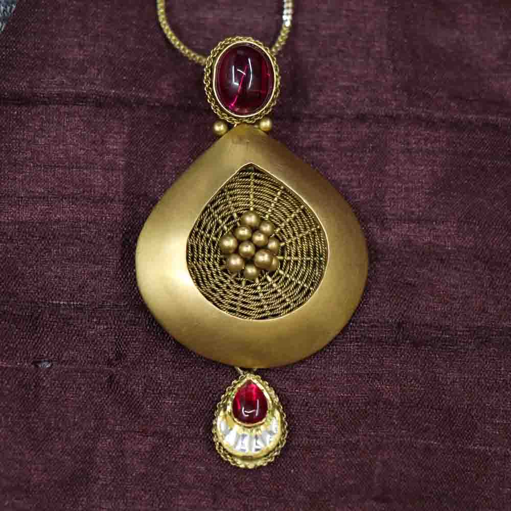 Vaibhav Jewellers Antique Gold Pendant 127VG3964_3