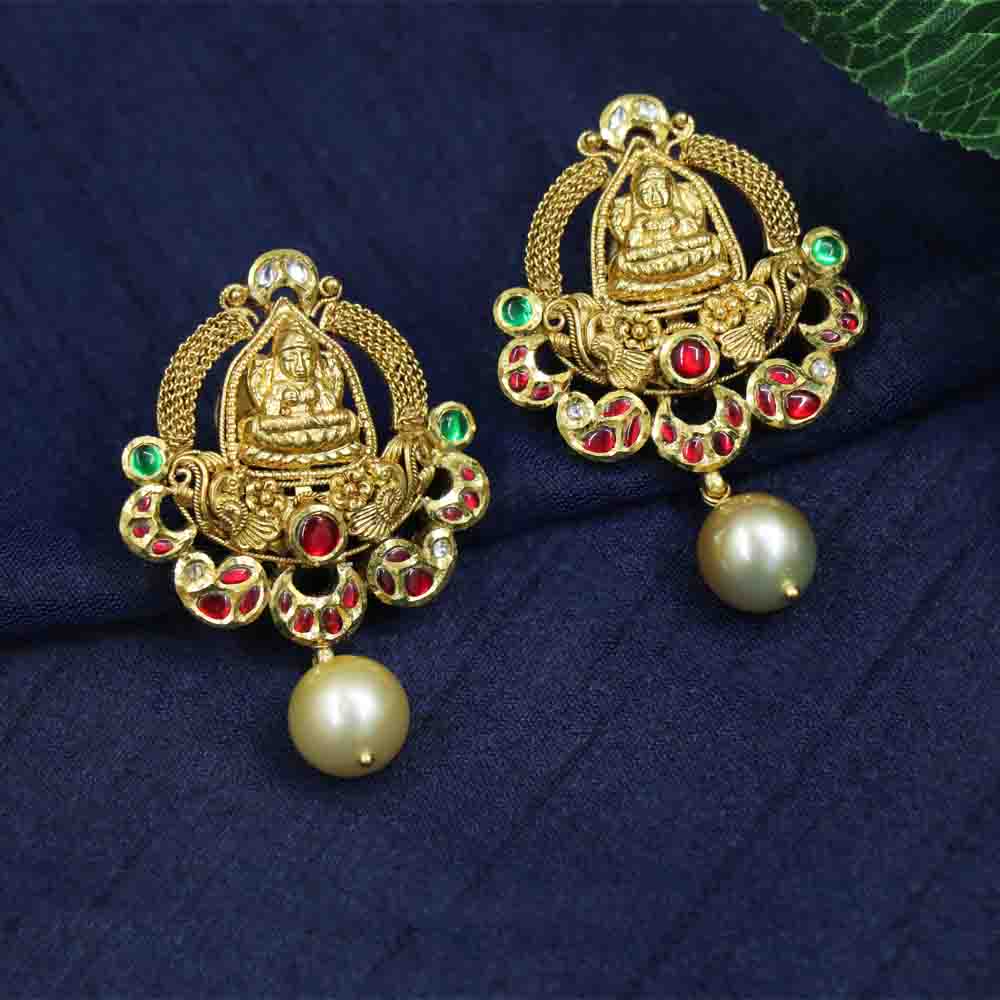 Vaibhav Jewellers 22K Antique Gold Lakshmi Hangings 135VG4106_2