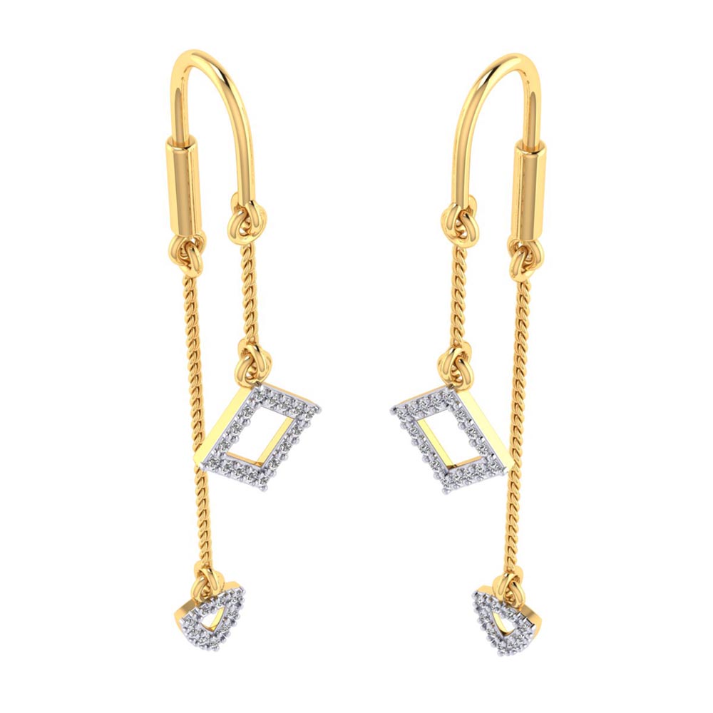 Vaibhav Jewellers 18K Diamond Sui Dhaga Earrings 155DH2992
