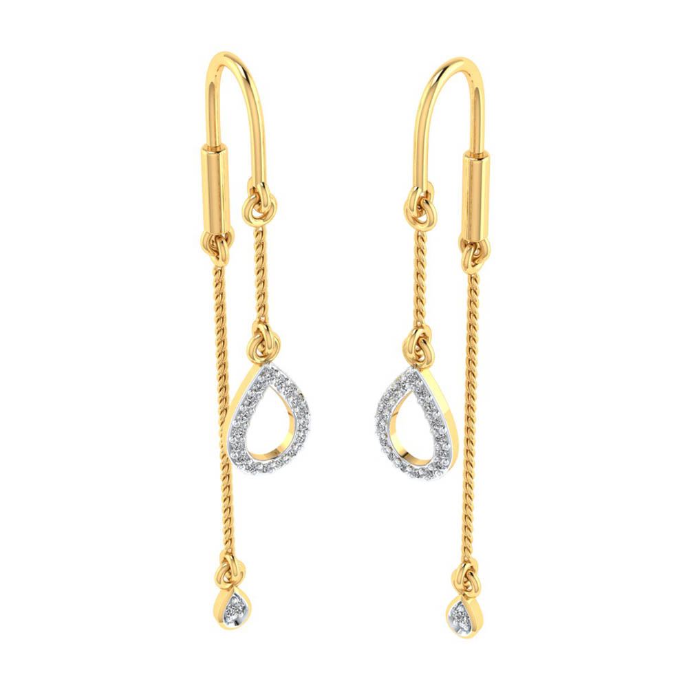 Vaibhav Jewellers 18K Diamond Sui Dhaga Earrings 155DH2993