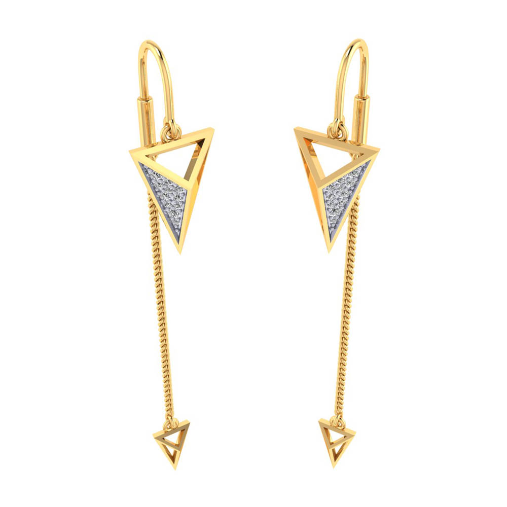 Vaibhav Jewellers 18K Diamond Sui Dhaga Earrings 155DH2995