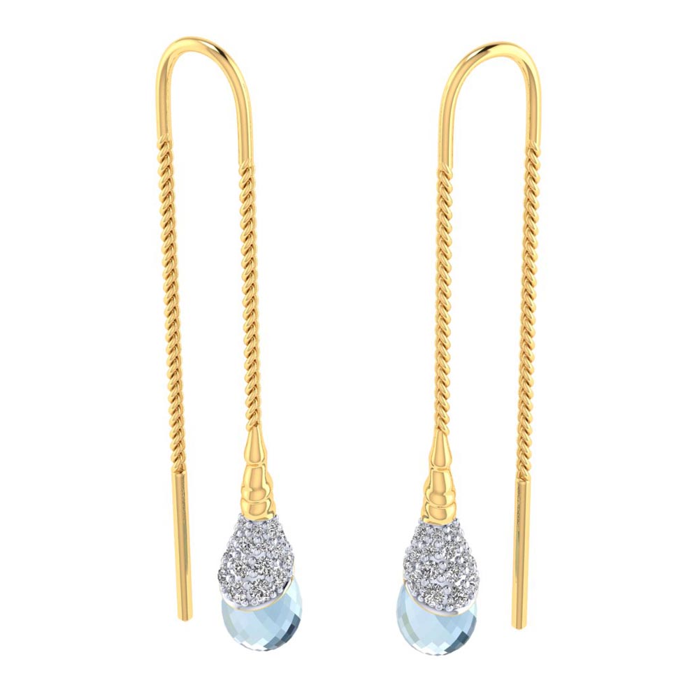 Vaibhav Jewellers 14K Diamond Sui Dhaga Earrings 485DA385