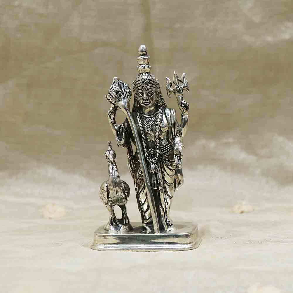Vaibhav Jewellers Antique Silver Lord Murugan Idol 351VA1992