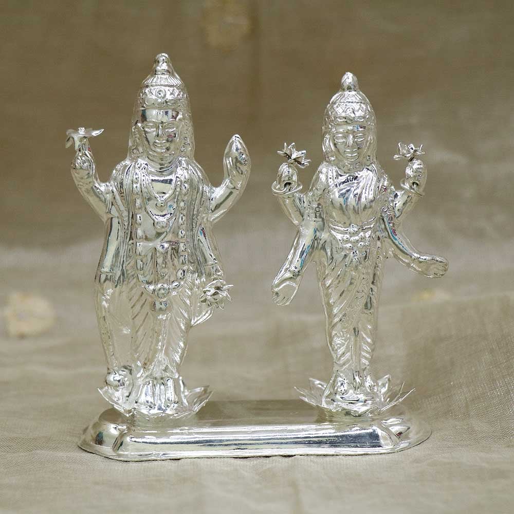 Buy Vaibhav Jewellers Silver Lord Lakshmi Narayana Idol 353VC1164 ...