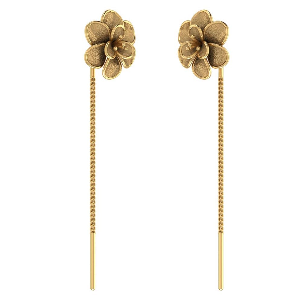 Buy Sia Floral Diamond Sui Dhaga Earrings Online | CaratLane