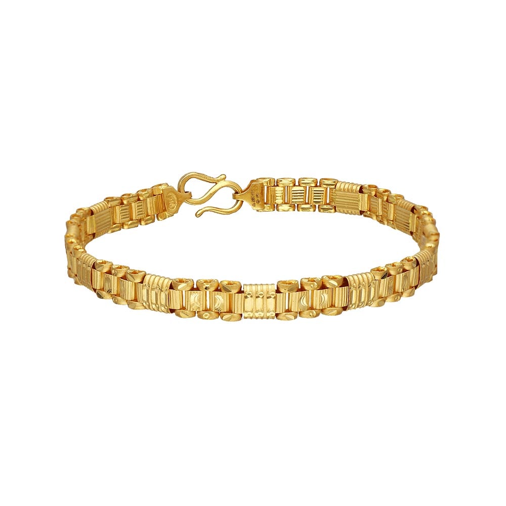 Latest men's gold bracelets with weight and price - YouTube