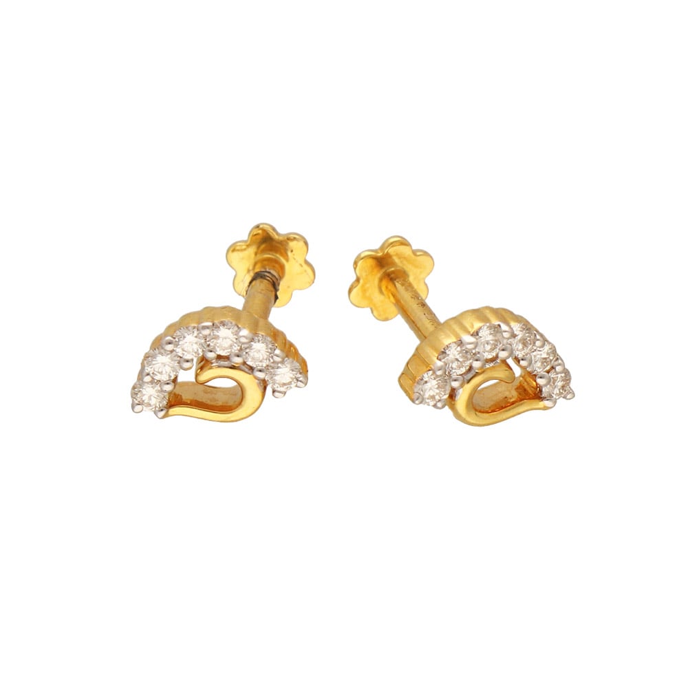 Classy Spiral Diamond Stud Earrings