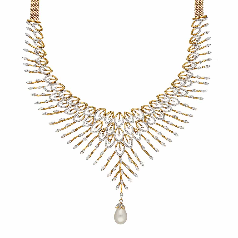 Vaibhav Jewellers 18K Diamond Fancy Necklace 159VG2638_1