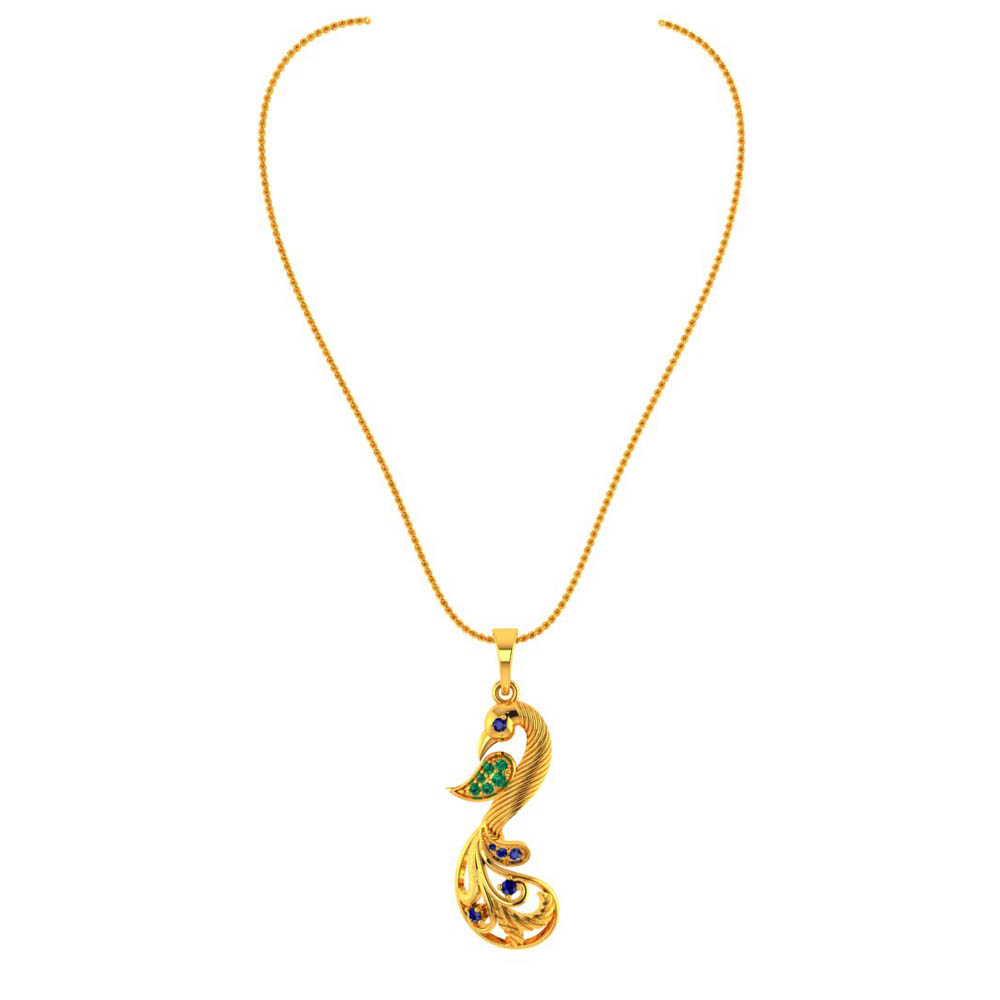 Buy Vaibhav Jewellers 18k Diamond Peacock Pendant 166DG5307 Online