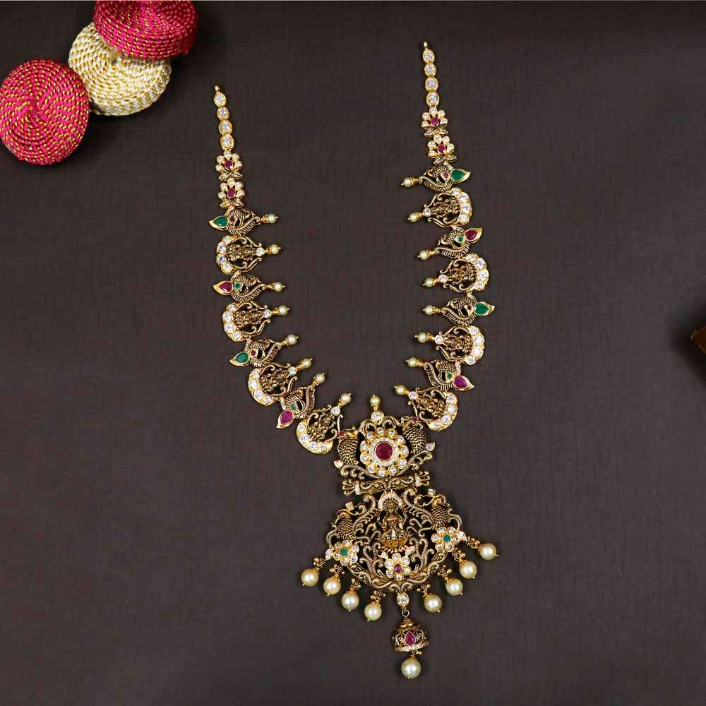 Vaibhav Jewellers 22K Precious Gold CZ Haram 111VG3004