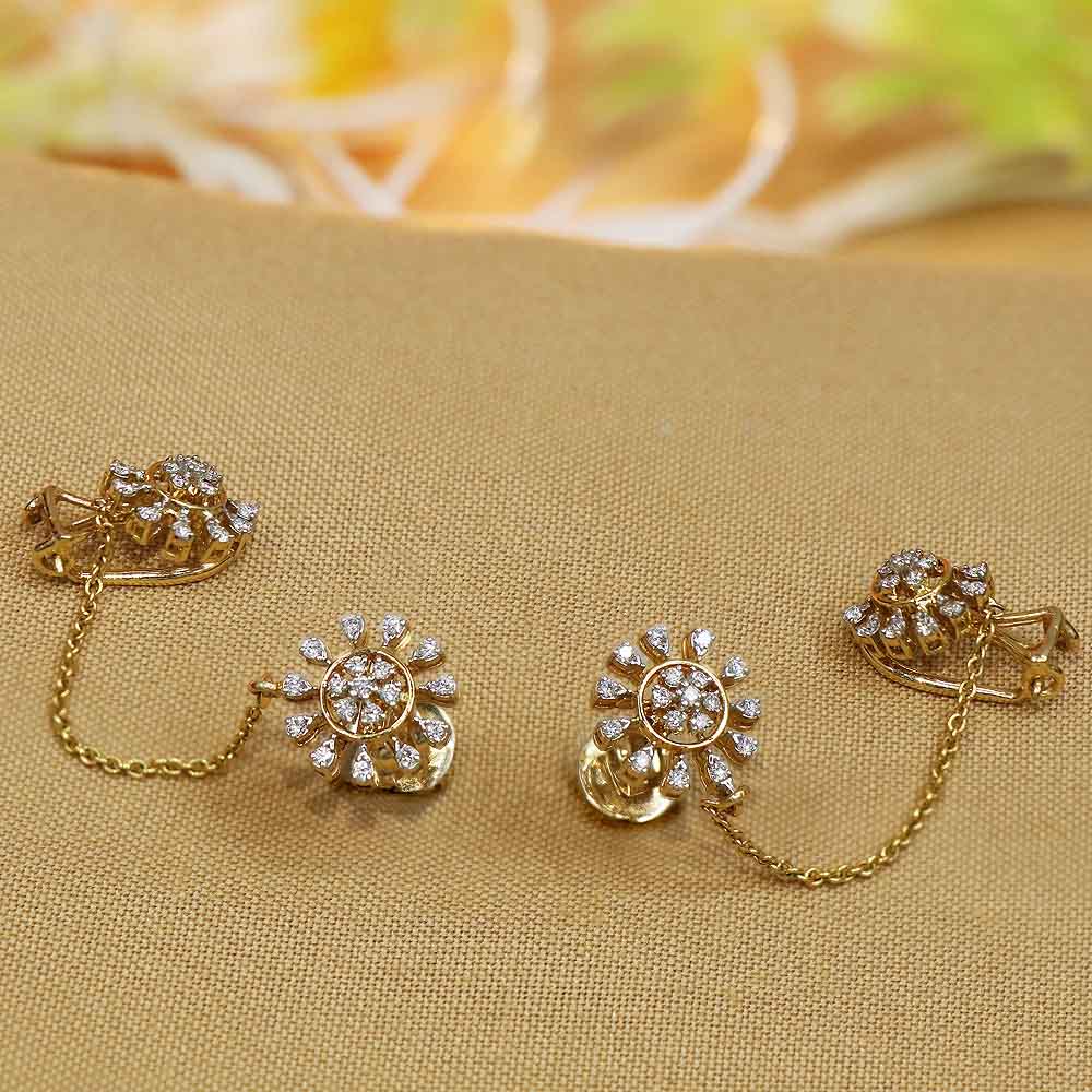 Sui Dhaga - Earrings - Silver Jewellery (925 Gold Plated )