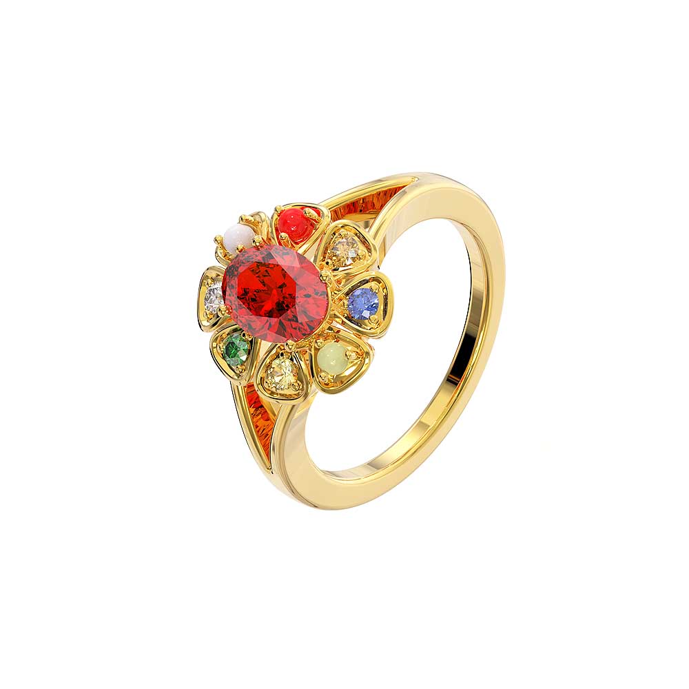vaibhav jewellers 18k navratna ring 148dg9433 148dg9433