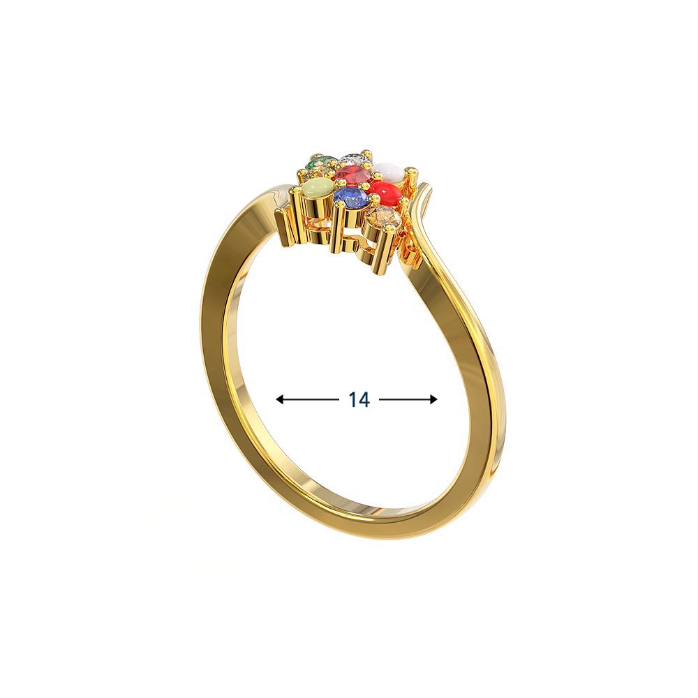 vaibhav jewellers 18k navratna ring 148dg9455 148dg9455