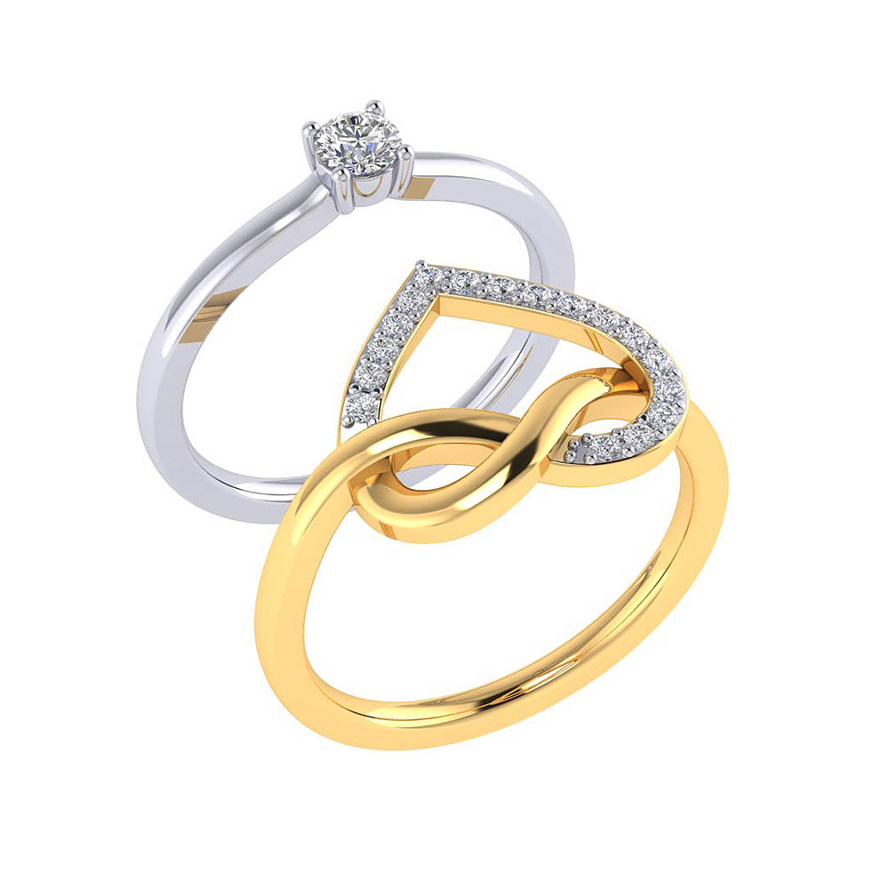 Vaibhav Jewellers 14K Fancy Stackable Diamond Ring 483DA268_4