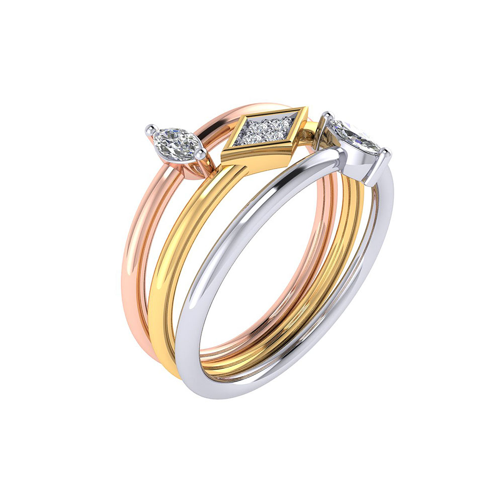 Vaibhav Jewellers 14K Fancy Stackable Diamond Ring 483DA270_5