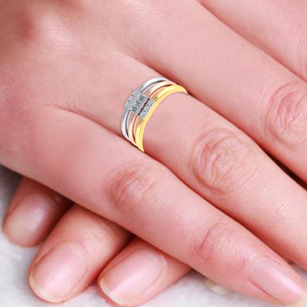 Gold engagement ring with Orissa zircons | JewelryAndGems.eu